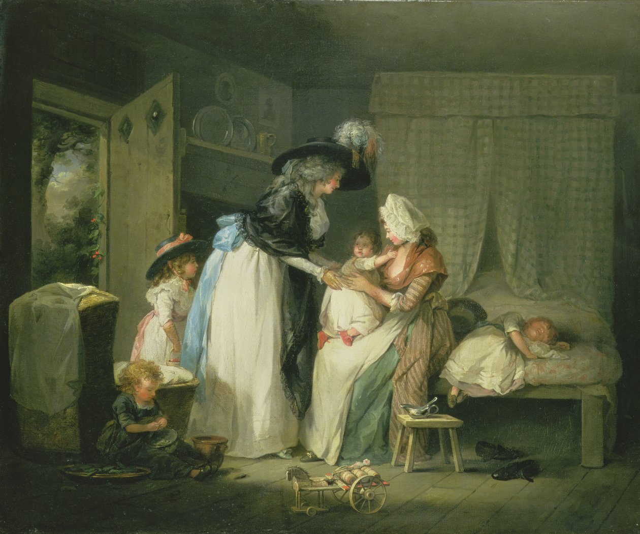 Návštěva dítěte u sestry, kolem 1788 od George Morland