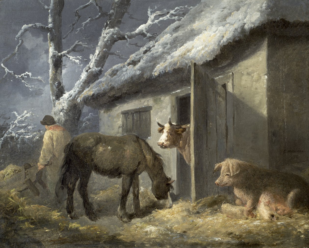 Zimní hospodářský dvůr od George Morland