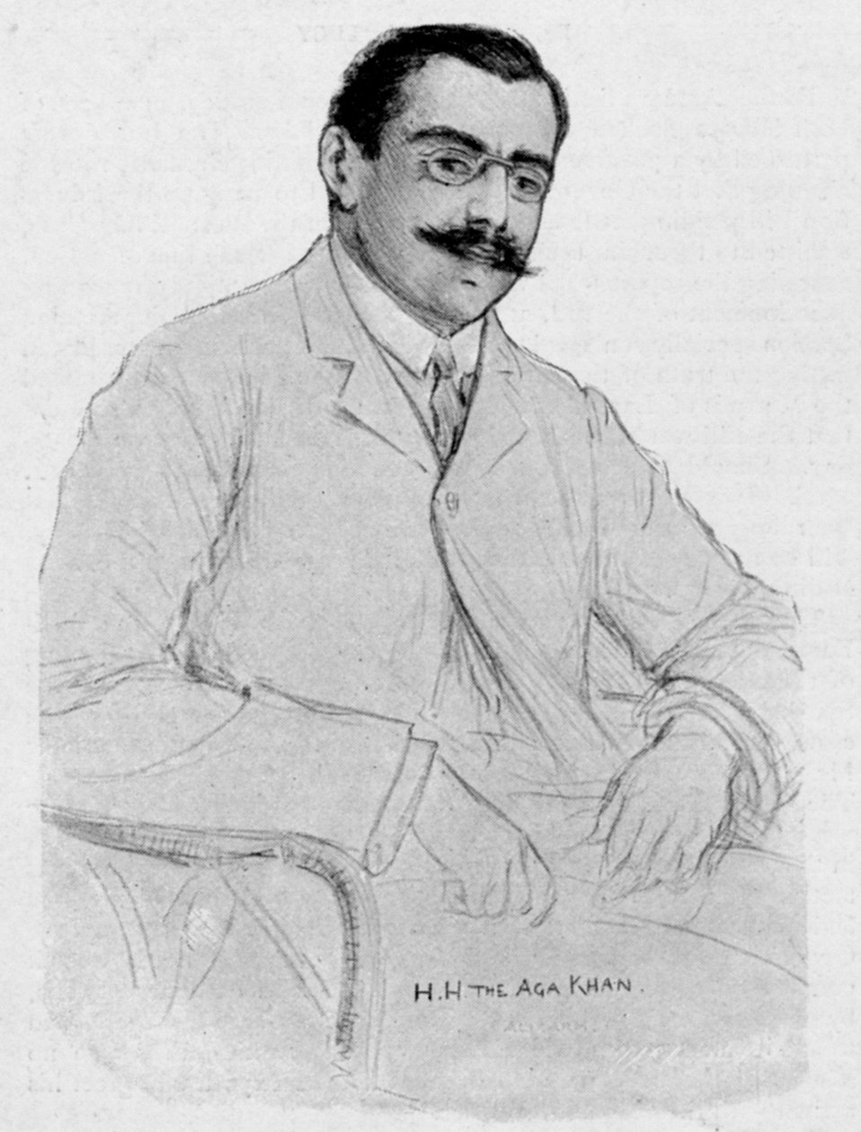 Aga Khan: Ilustrace z časopisu "The Graphic", 27. října 1906. od George Percy Jacomb Hood