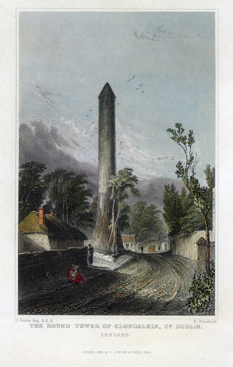 Kulatá věž Clondalkin, vyryla Robert Brandard, 1844 od George Petrie