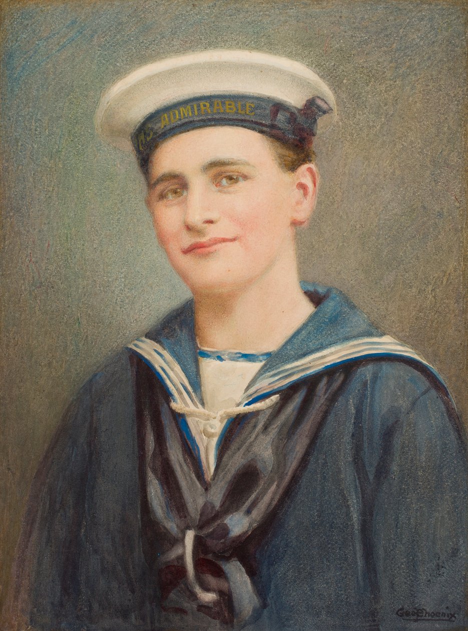 Portrét námořníka, asi 1915-35 (čb na papíře) od George Phoenix