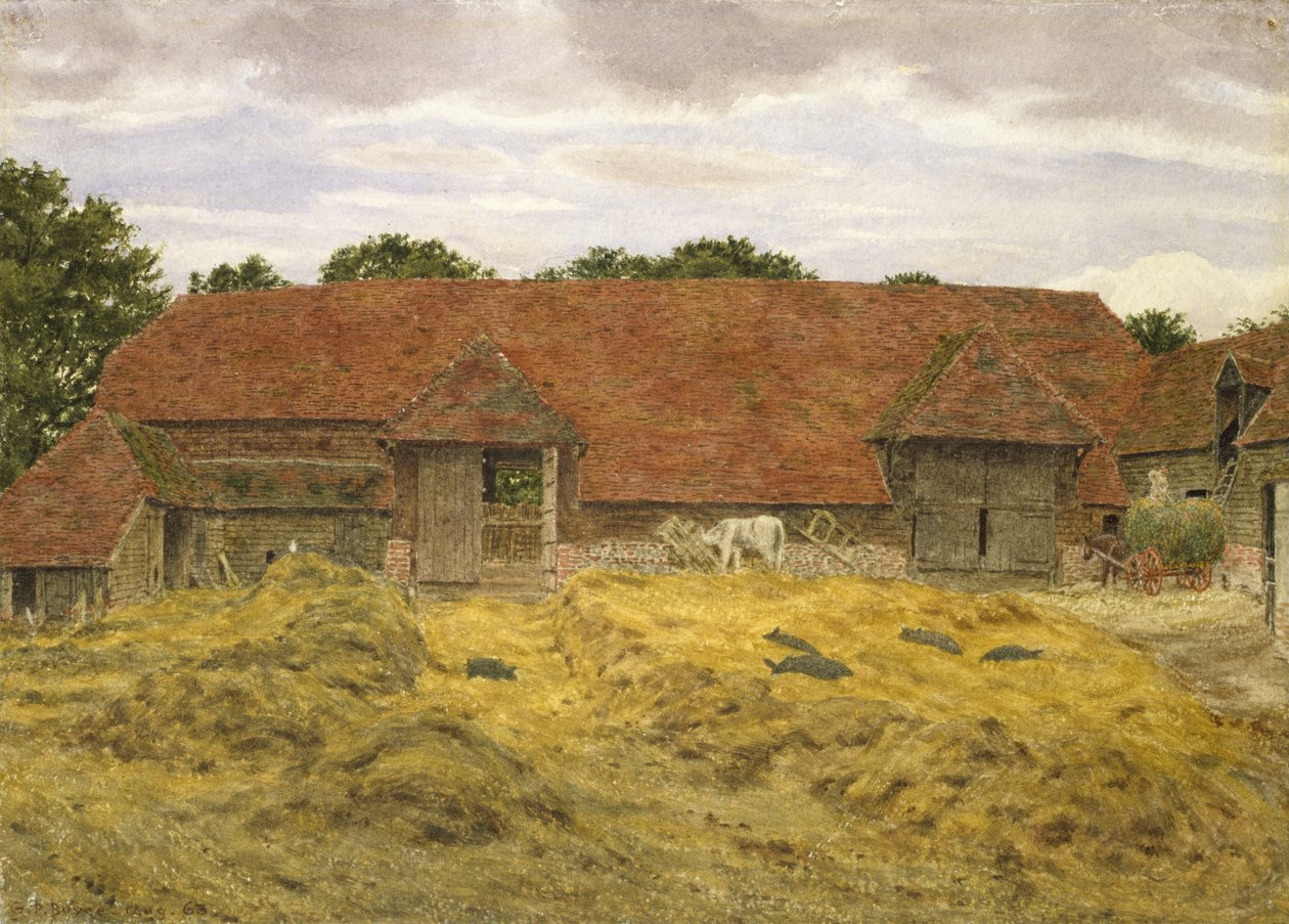 Červená stodola ve Whitchurchi, 1868 (akvarel na papíře) od George Price Boyce