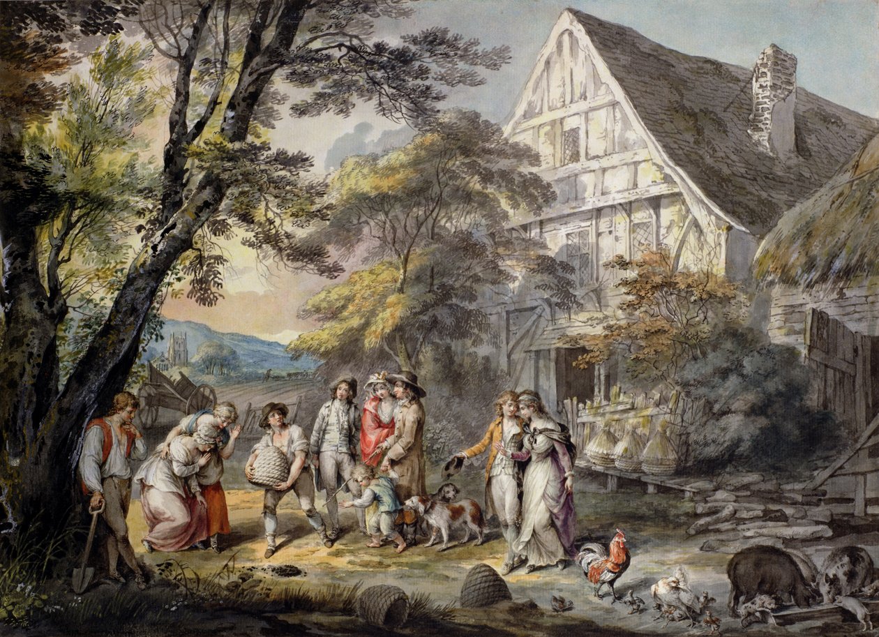Podzim: 1780 (čb a tuš na papíře) od George Edward Robertson