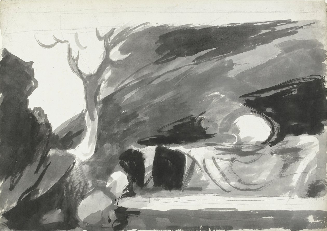 A Foregathering of Witches, 3 (Wc s mytím a inkoustem přes grafit na papíře) od George Romney