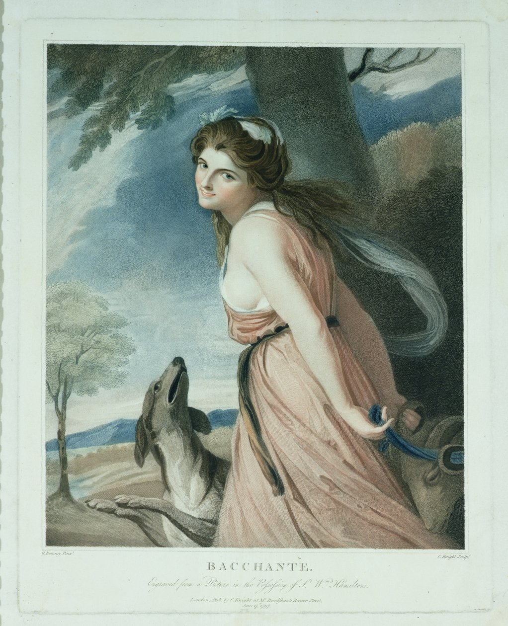 Bacchante, rytá a hospoda. Charles Knight (1743-c.1826), 1797 (tehování) od George Romney