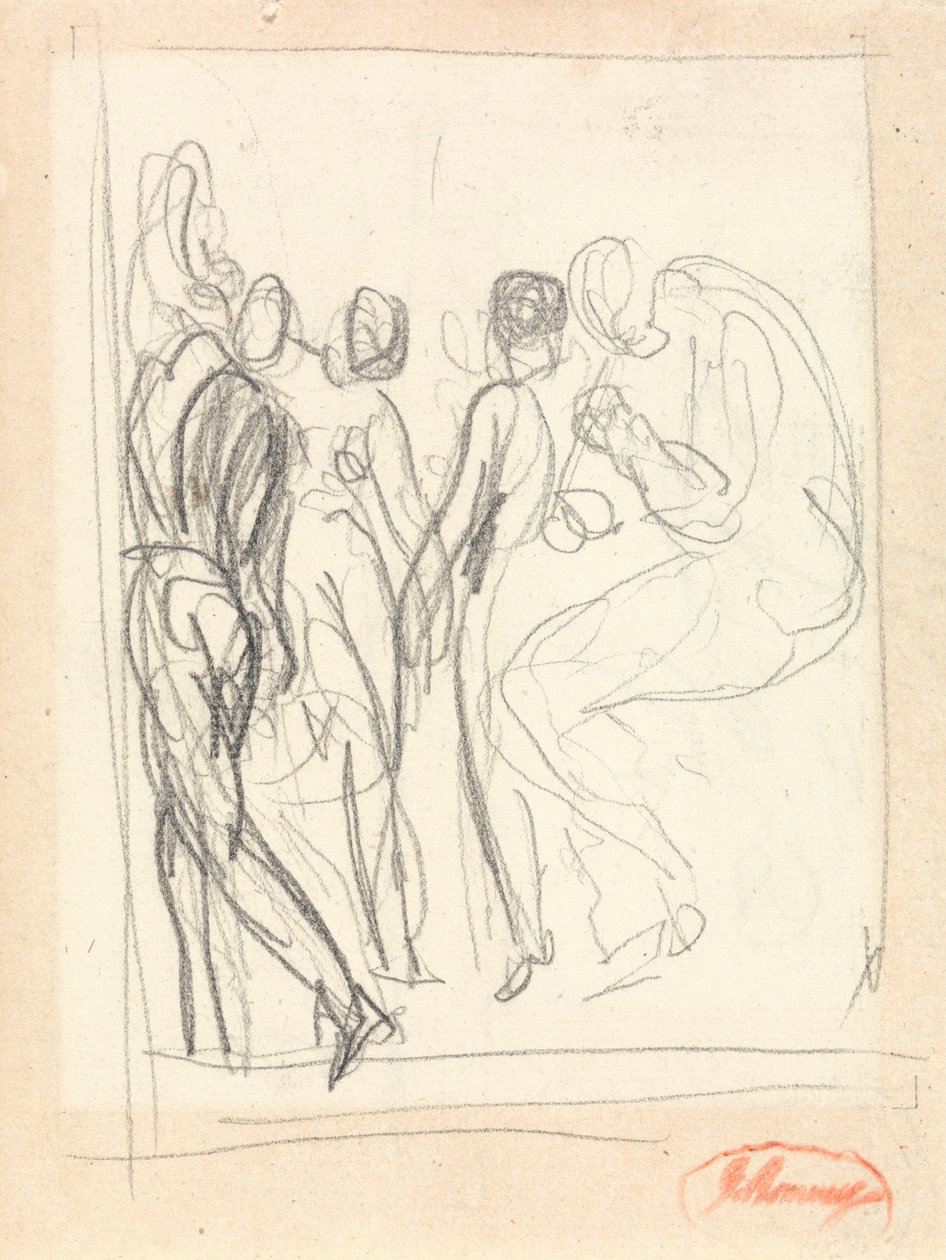 Tanečníci a hudebníci, pravděpodobně pro LAllegro od George Romney