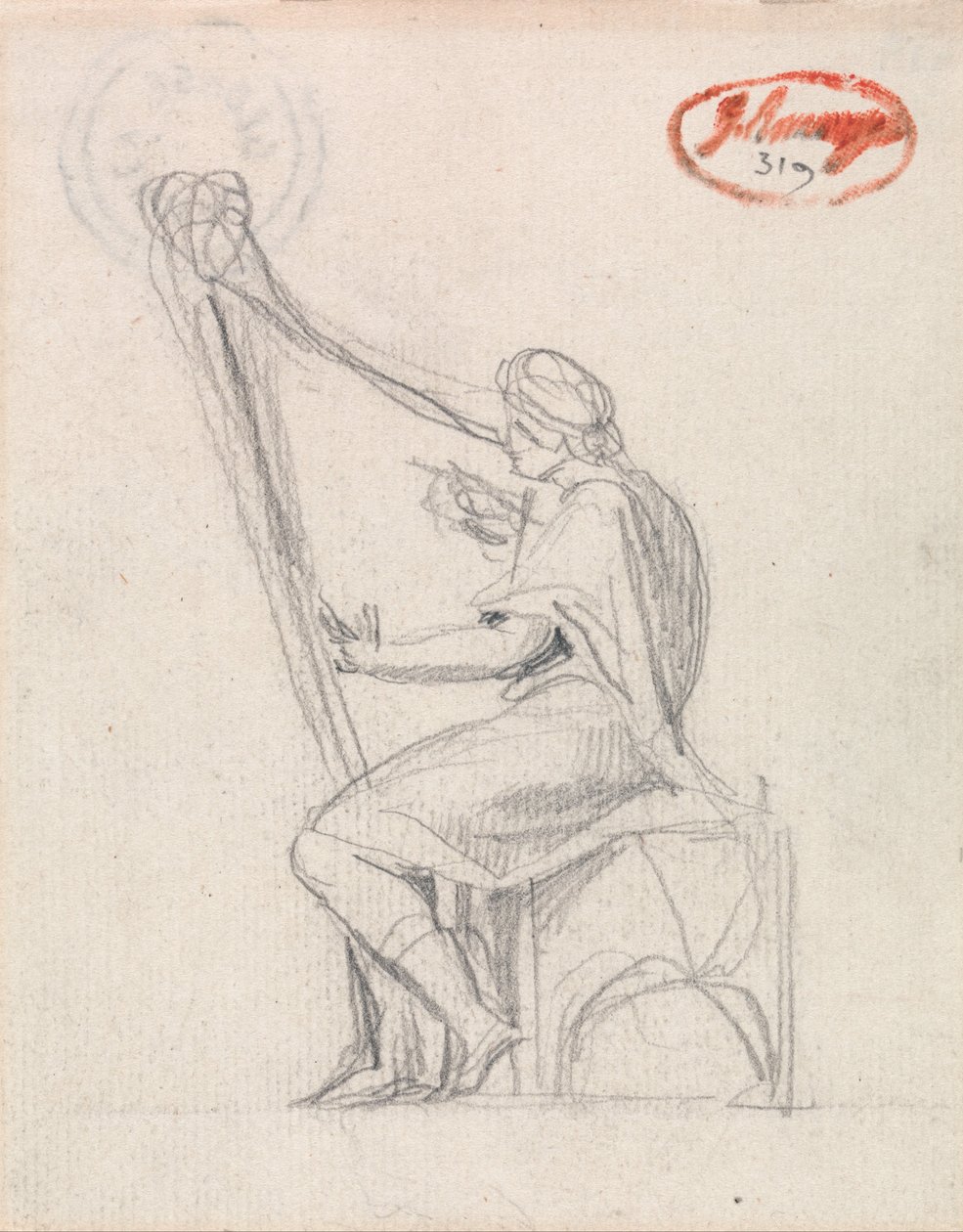 David hraje na harfu od George Romney