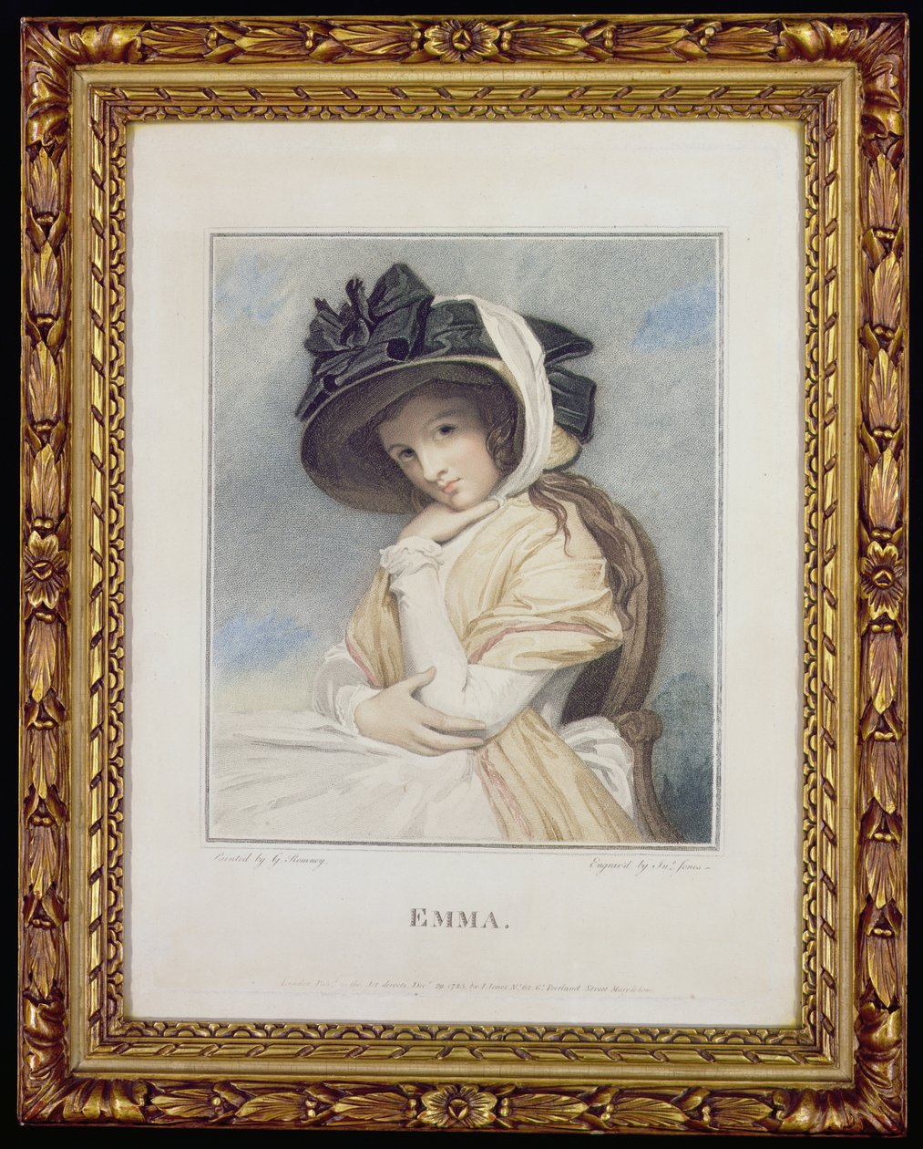 Emma, rytá a hospoda. John Jones (asi 1745-97), 1785 (tehování) od George Romney