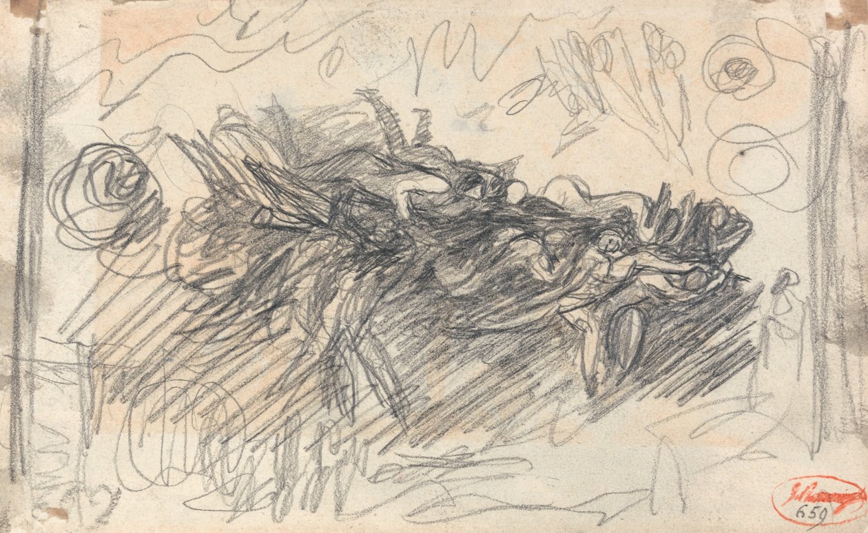 Falešná krajina s čarodějnickou jeskyní od George Romney