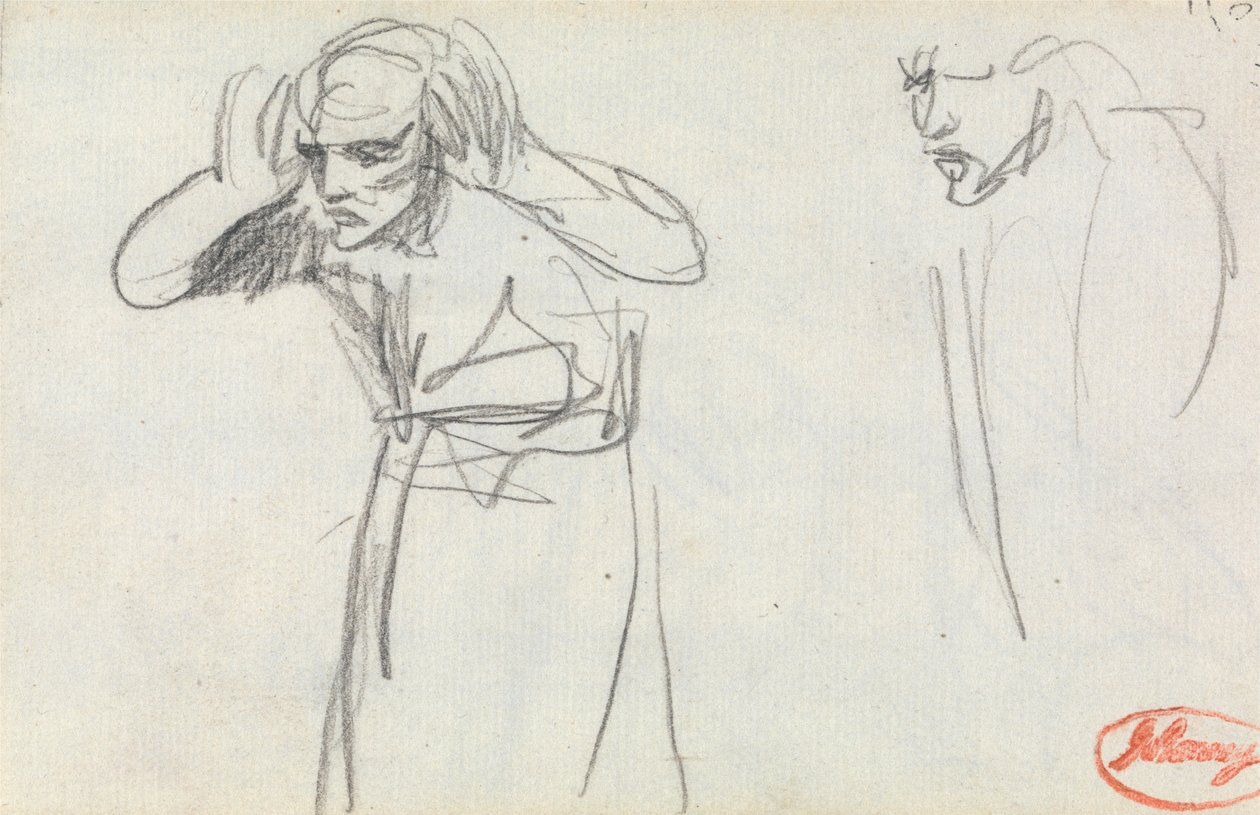 Postava s rukama k uším od George Romney