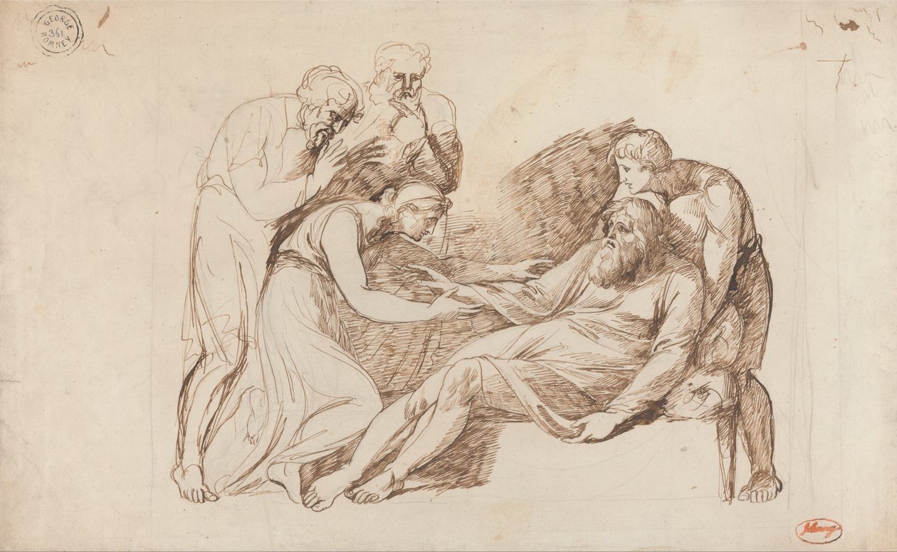 Lear probuzen Cordelií od George Romney