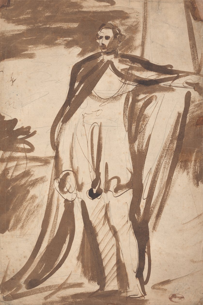 Lord Salisbury, stojící u pilíře od George Romney