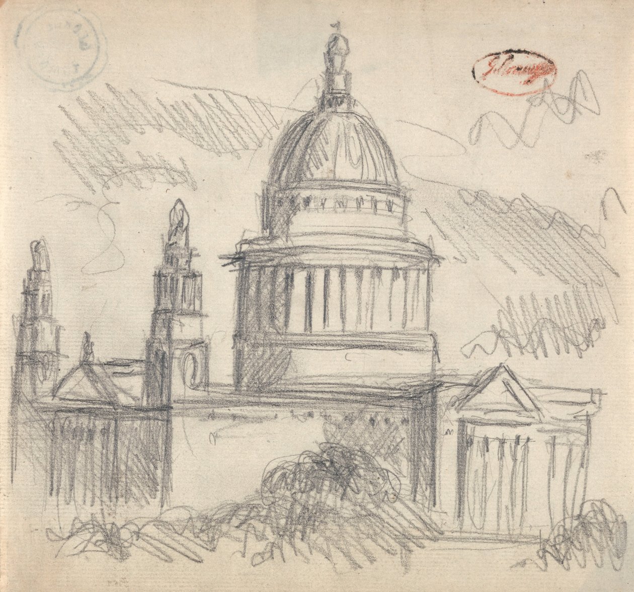 Možná Saint Pauls, Londýn od George Romney