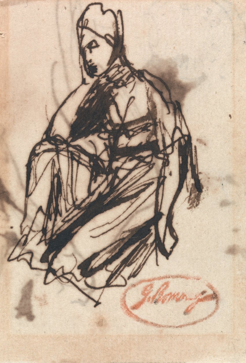 Sedící žena od George Romney