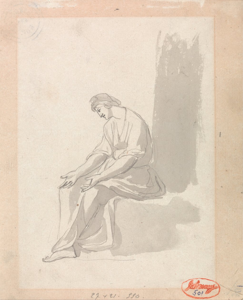 Sedící žena od George Romney