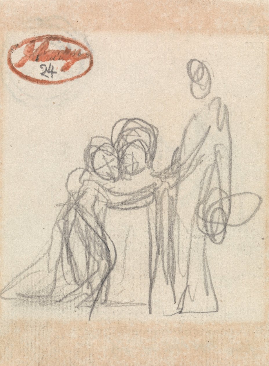 Stojící postava se dvěma dětmi od George Romney