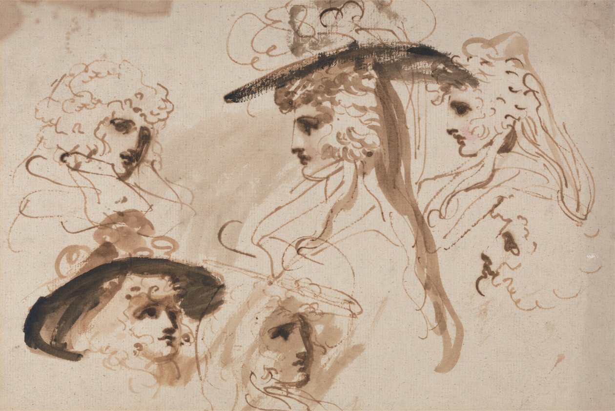 Studie pro hlavu dámy (Studie hlavy ženy) od George Romney