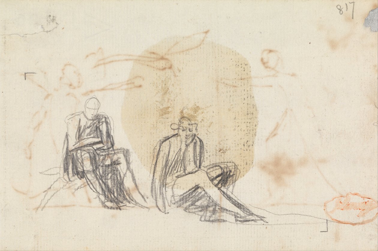 Studie dvou sedící postavy od George Romney