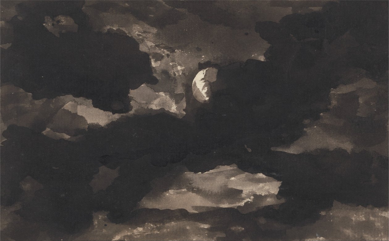 Studie zamračené měsíční oblohy od George Romney