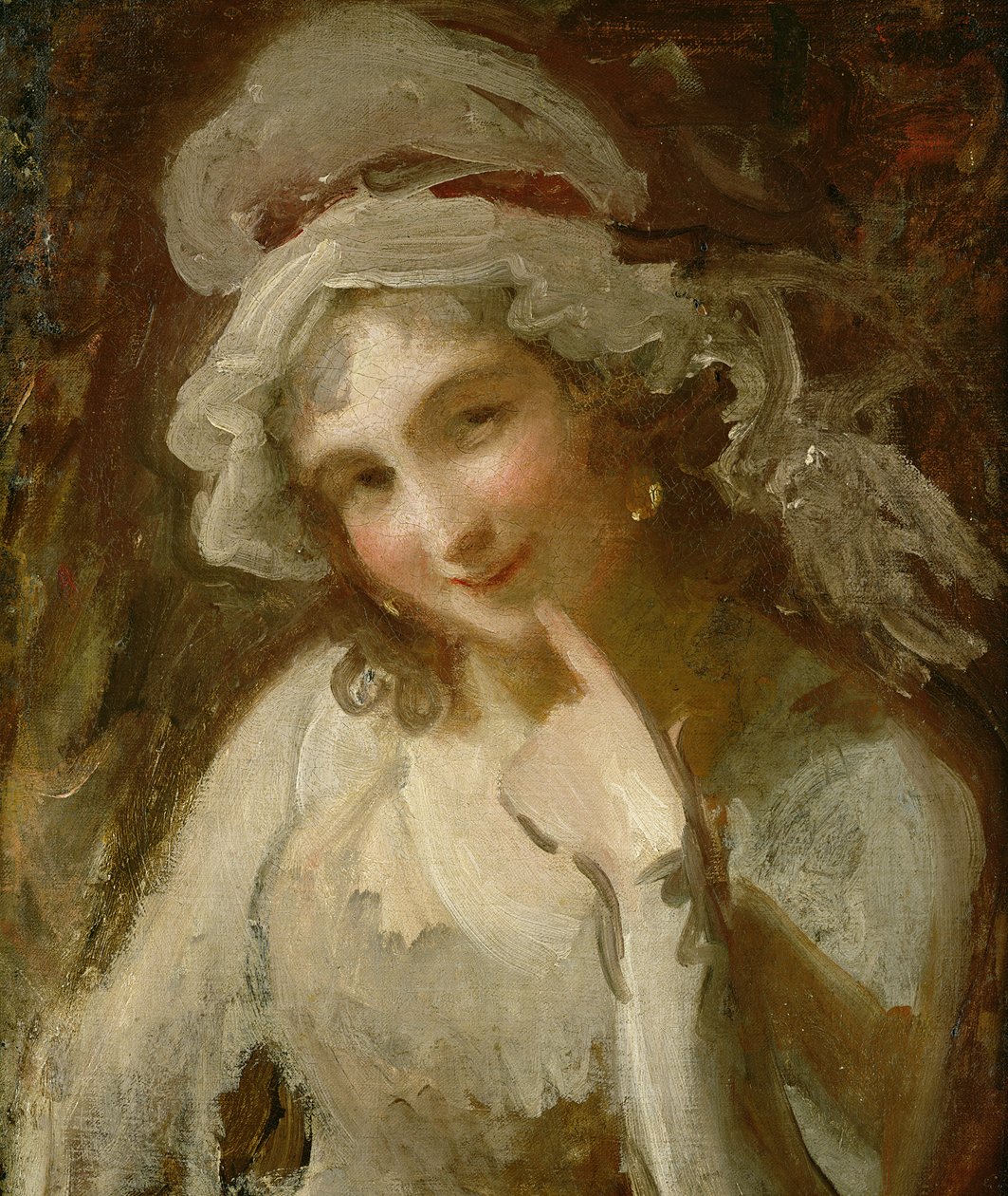 Studie usmívající se mladé ženy od George Romney