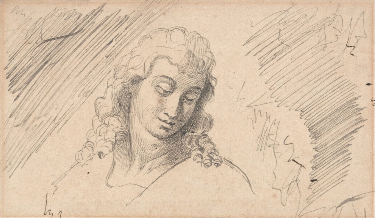 Studie hlavy mladého muže od George Romney