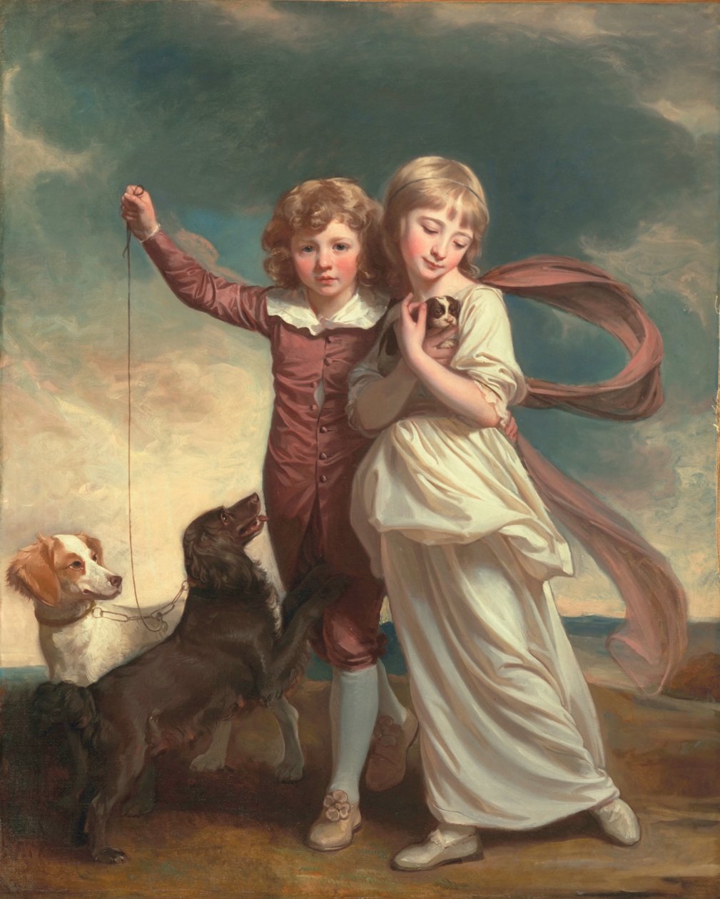 Thomas John Clavering a Catherine Mary Clavering: The Clavering Children, 1777 od George Romney
