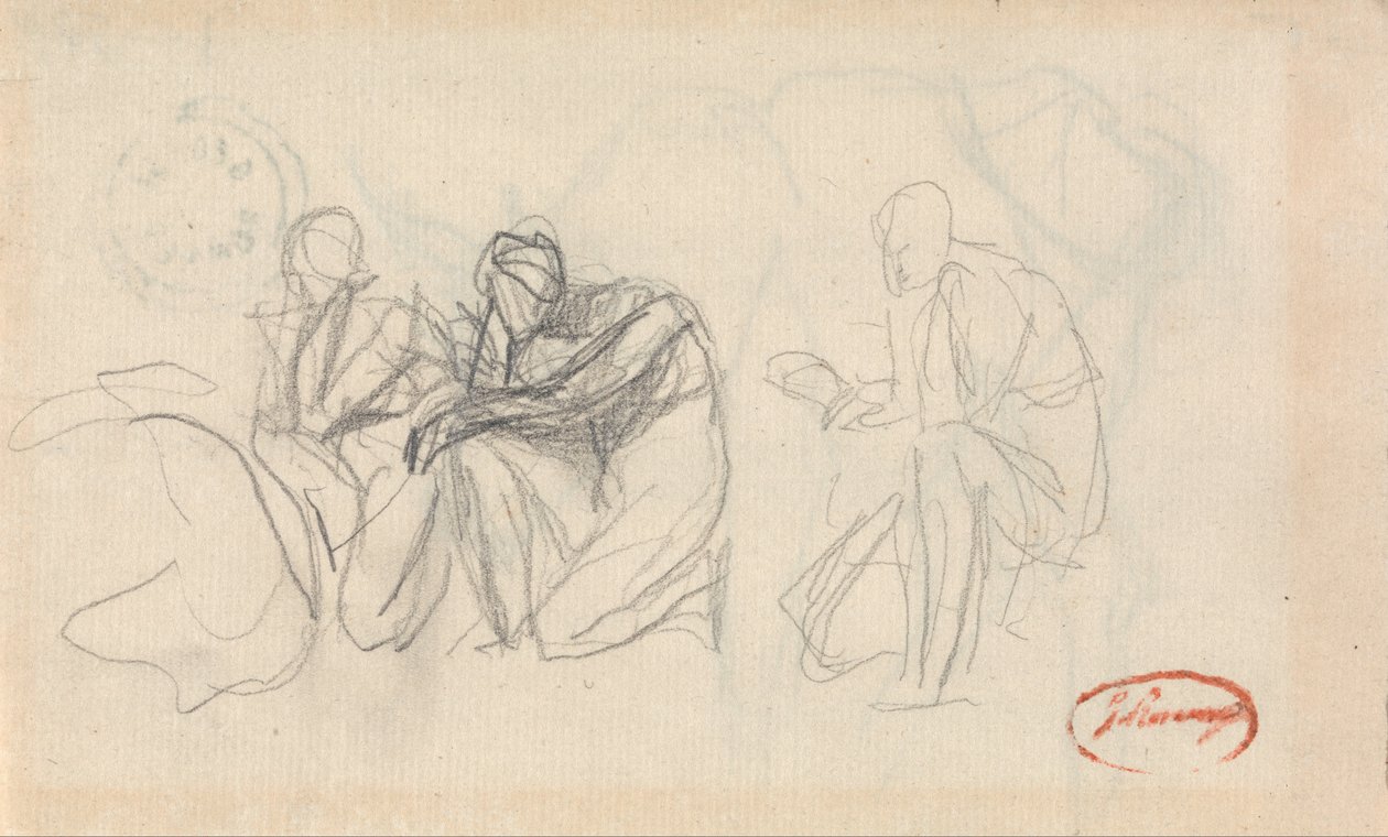 Tři klečící postavy od George Romney
