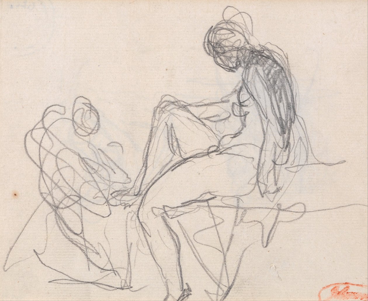 Dvě postavy - pravděpodobně pro Dianiny lázně od George Romney