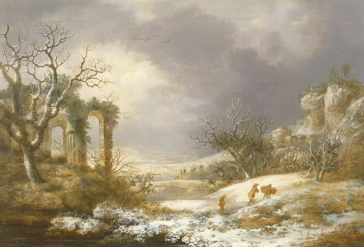 Zimní krajina, cca 1750-60 od George Smith