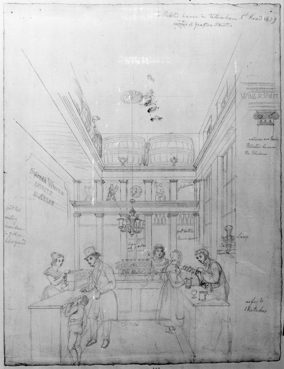 Londýnský obchod s lihovinami, 1839 od George Snr Scharf