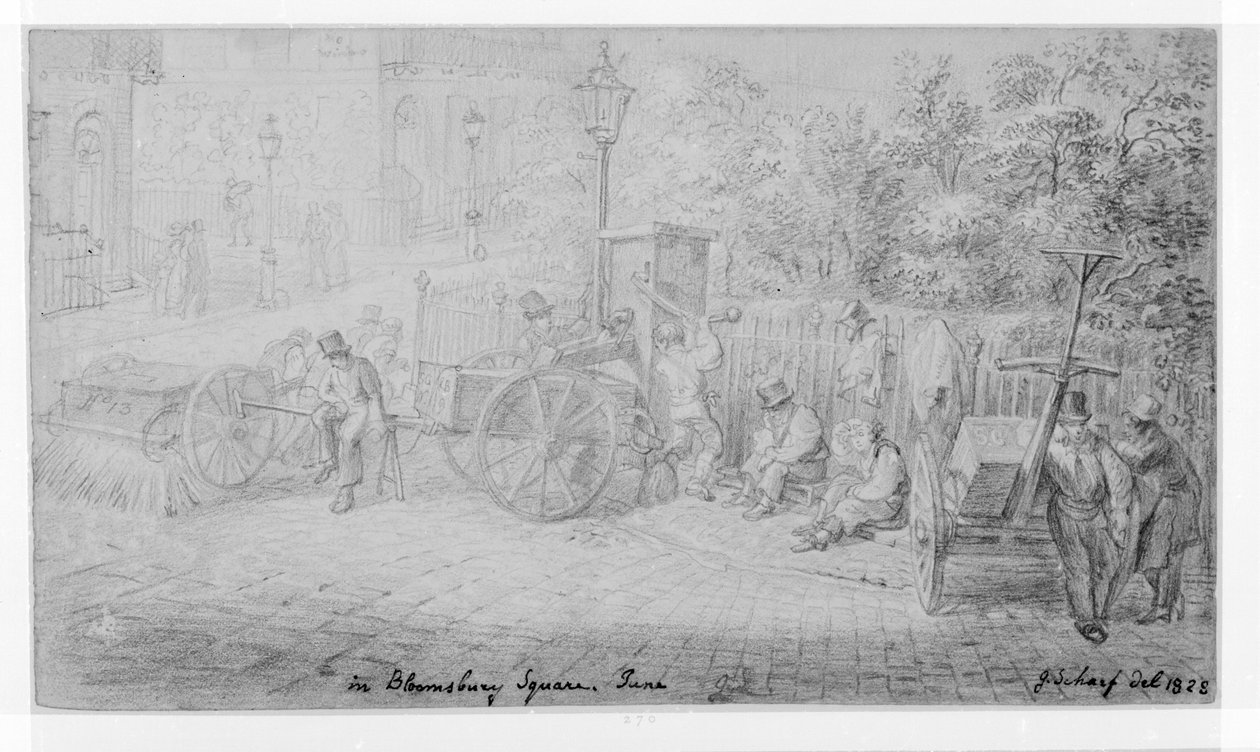 Na Bloomsbury Square během vlny veder v roce 1828 od George Snr Scharf