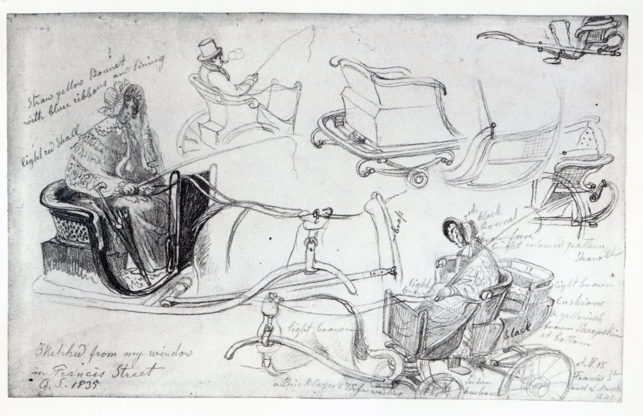 Poník a pasti na Francis Street, Londýn, 1835 od George Snr Scharf