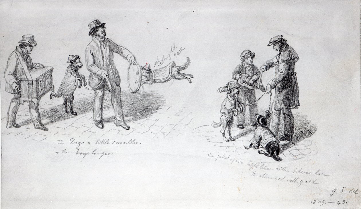 Pouliční umělci, kolem 1839-43 od George Snr Scharf