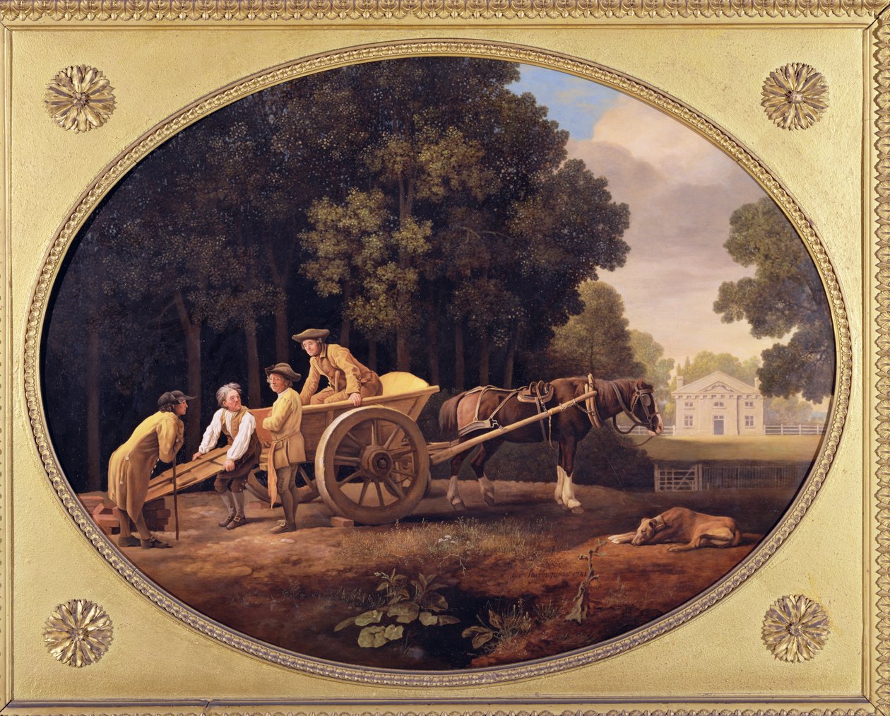 Labourers, 1781 (smalt na Wedgwood biskvitové hliněné nádobě) od George Stubbs