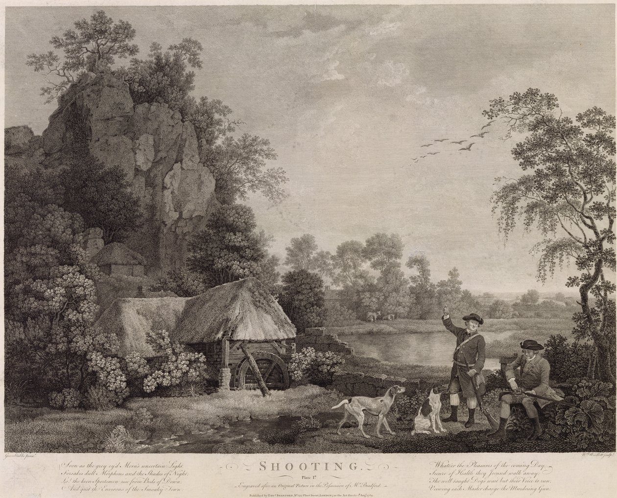 Střelba, deska 1, ryl William Woollett (1735-85) 1769 (rytina a lept v pátém státě) od George Stubbs