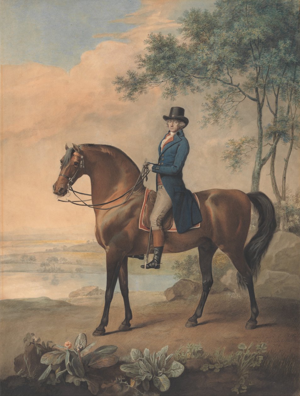 Warren Hastings na svém arabském koni od George Stubbs