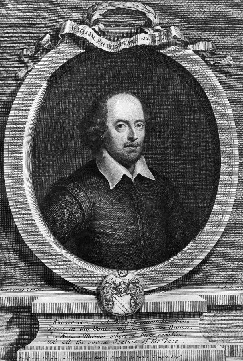 Portrét Williama Shakespeara (1564-1616) 1719 od George Vertue