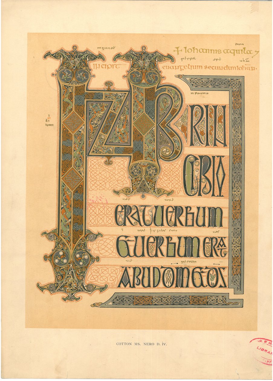 Deska z knihy "Iluminované rukopisy v Britském muzeu: Miniatury, bordury a iniciály od George Augustus Wallis