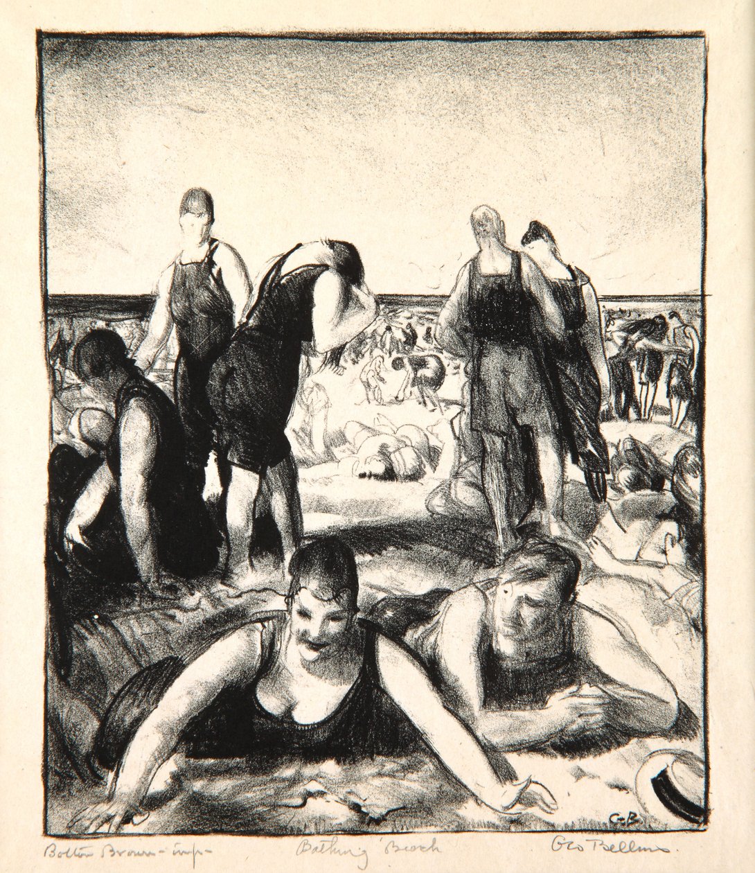 Pláž na koupání, 1921 od George Wesley Bellows