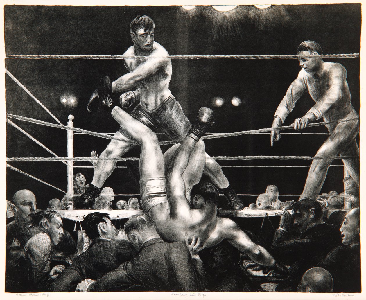 Dempsey a Firpo, 1923-24 od George Wesley Bellows