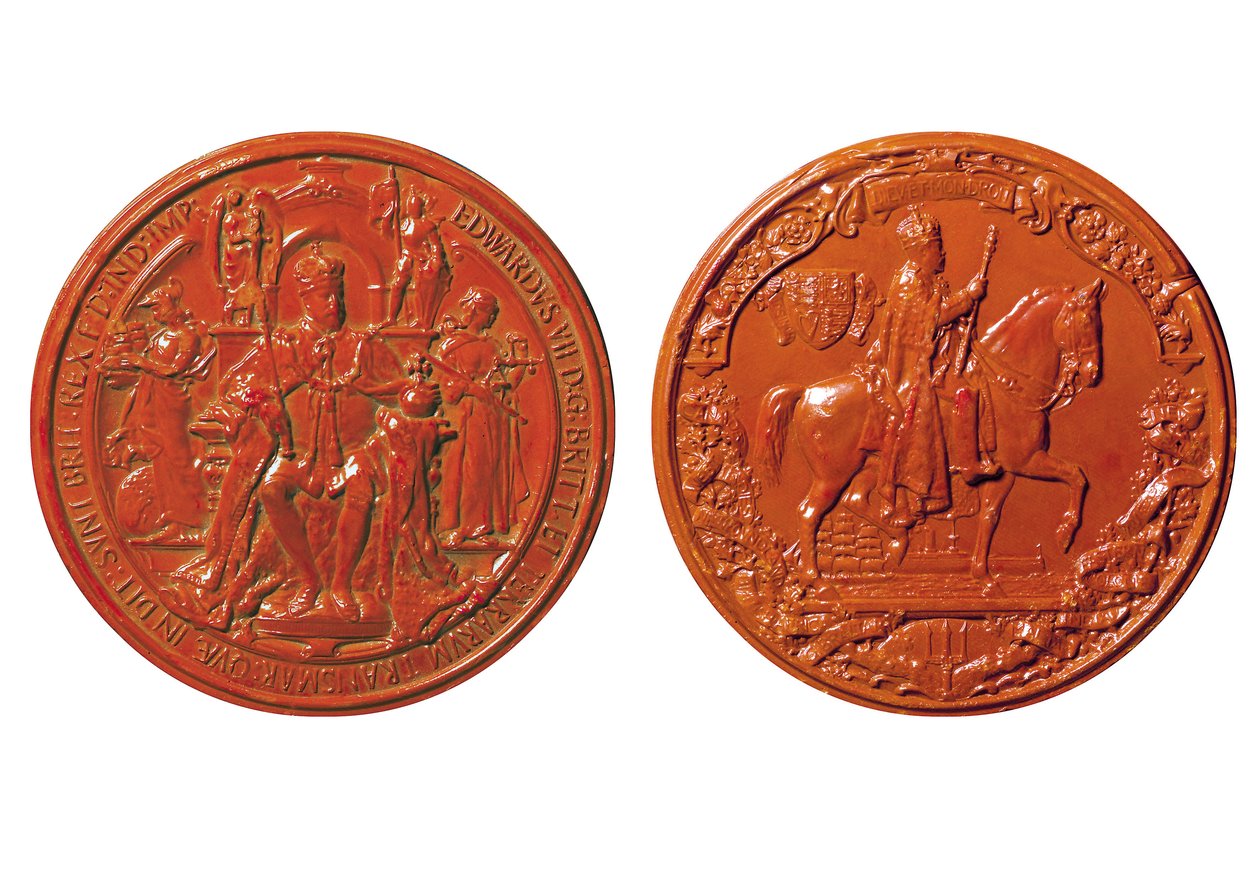 Velká pečeť Eduarda VII., modelování Frank Bowcher, cca 1904 (vosk) od George William De Saulles