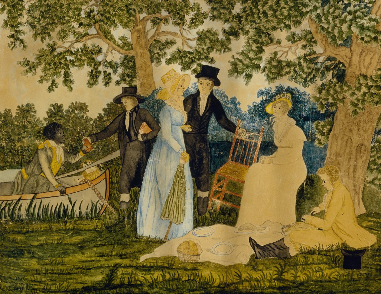 Fishing Party, c. 1815 (akvarel na tkaném papíře) od George after Morland