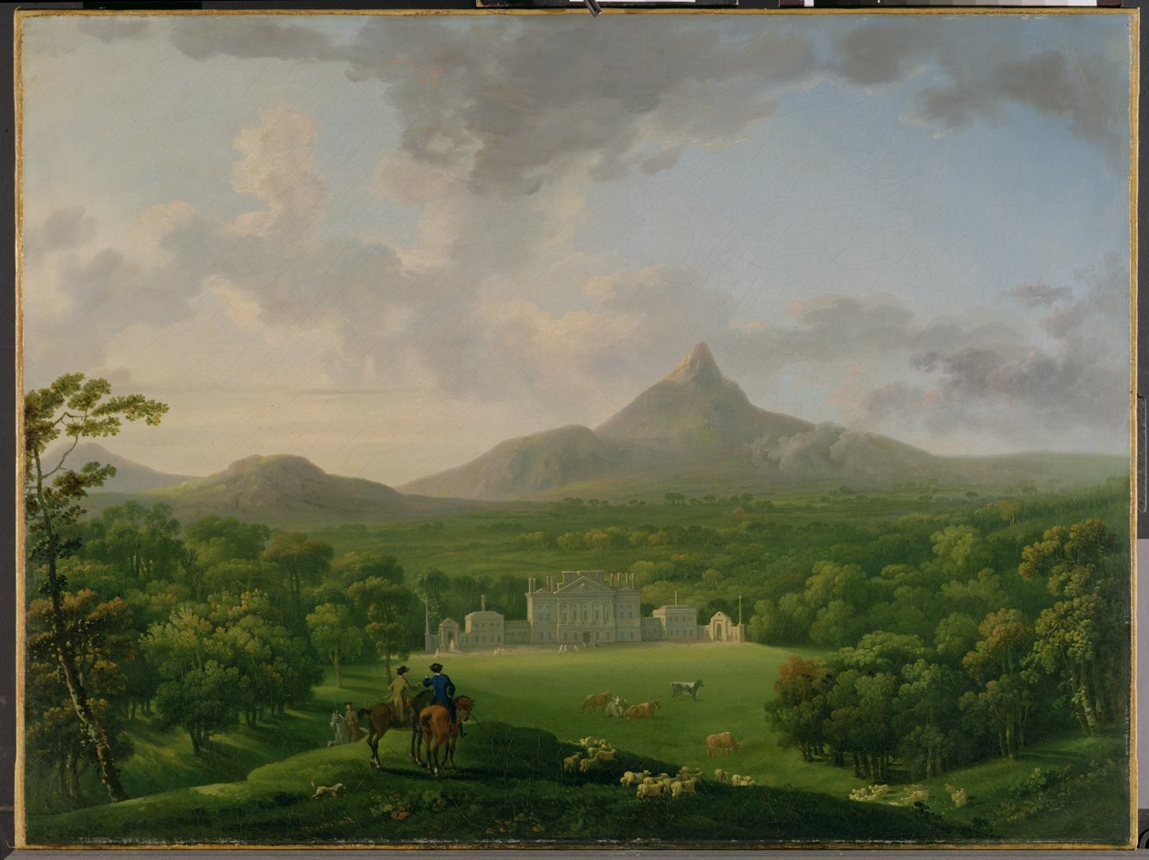 Pohled na Powerscourt, hrabství Wicklow, c.1760-2 od George the Elder Barret