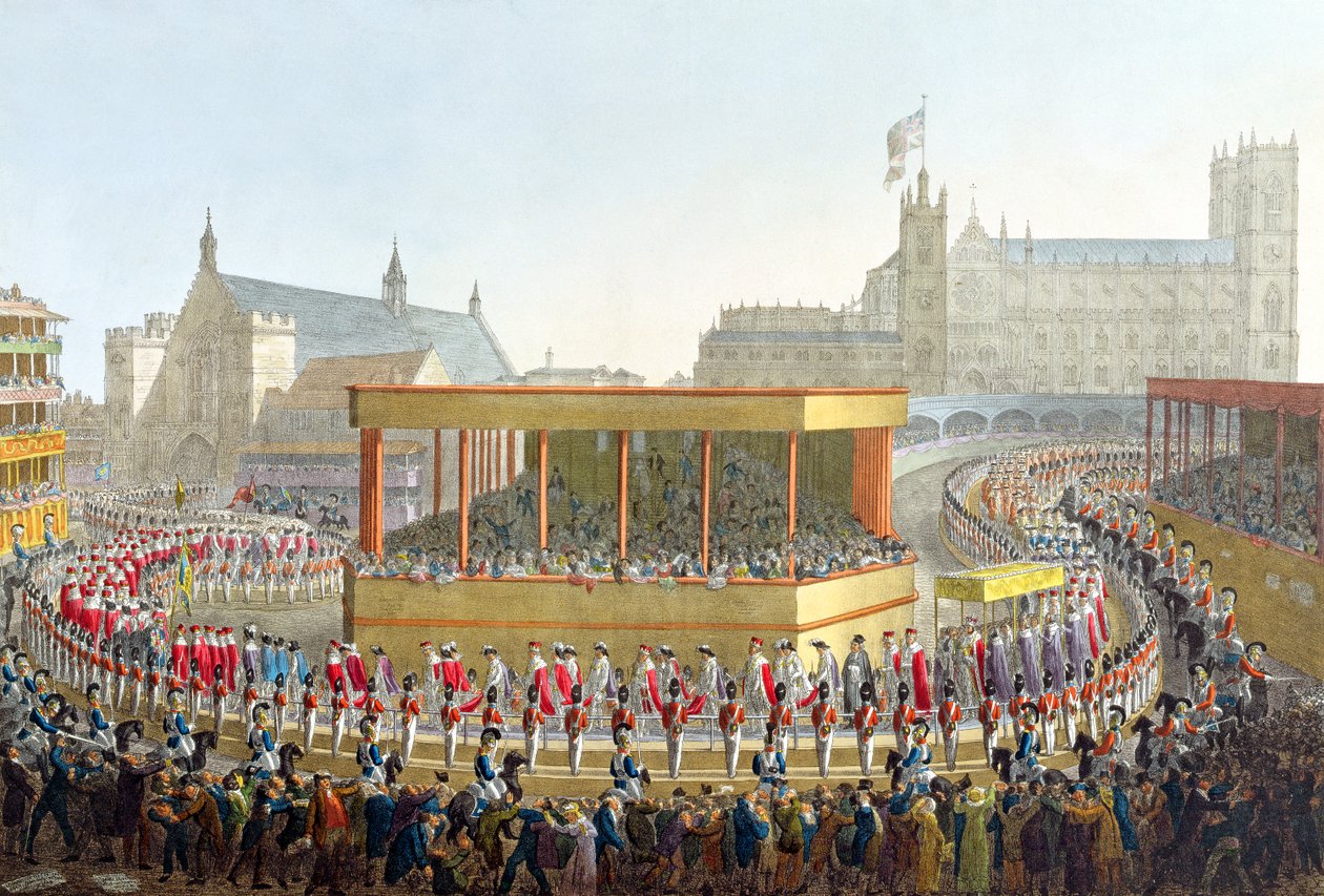 Korunovační procesí Jiřího IV., 1821 od George the Elder Scharf