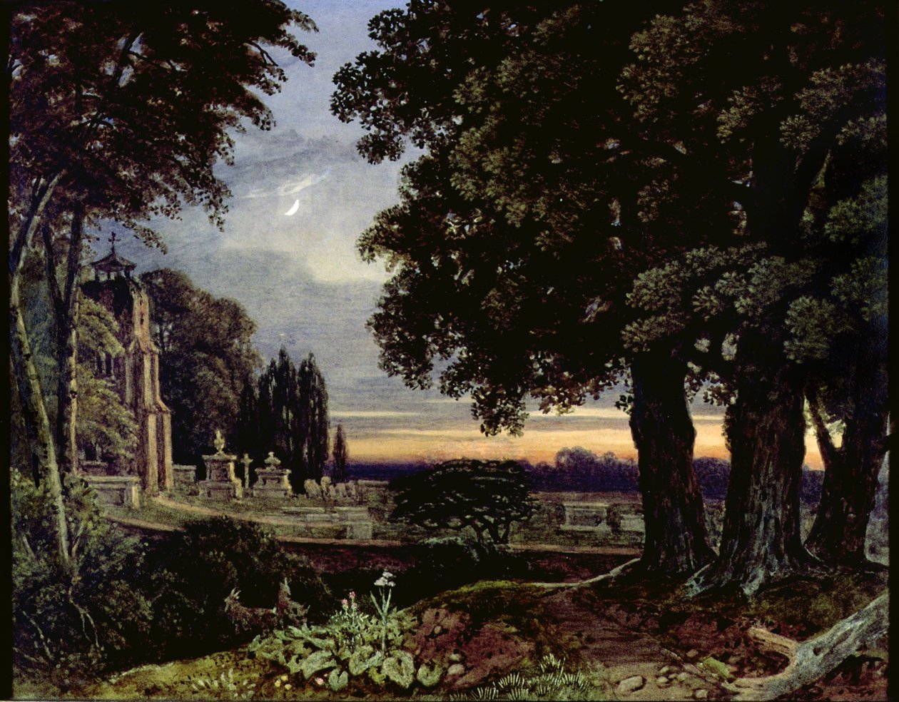 Moonlight, Myšlenky na hřbitově od George the Younger Barret