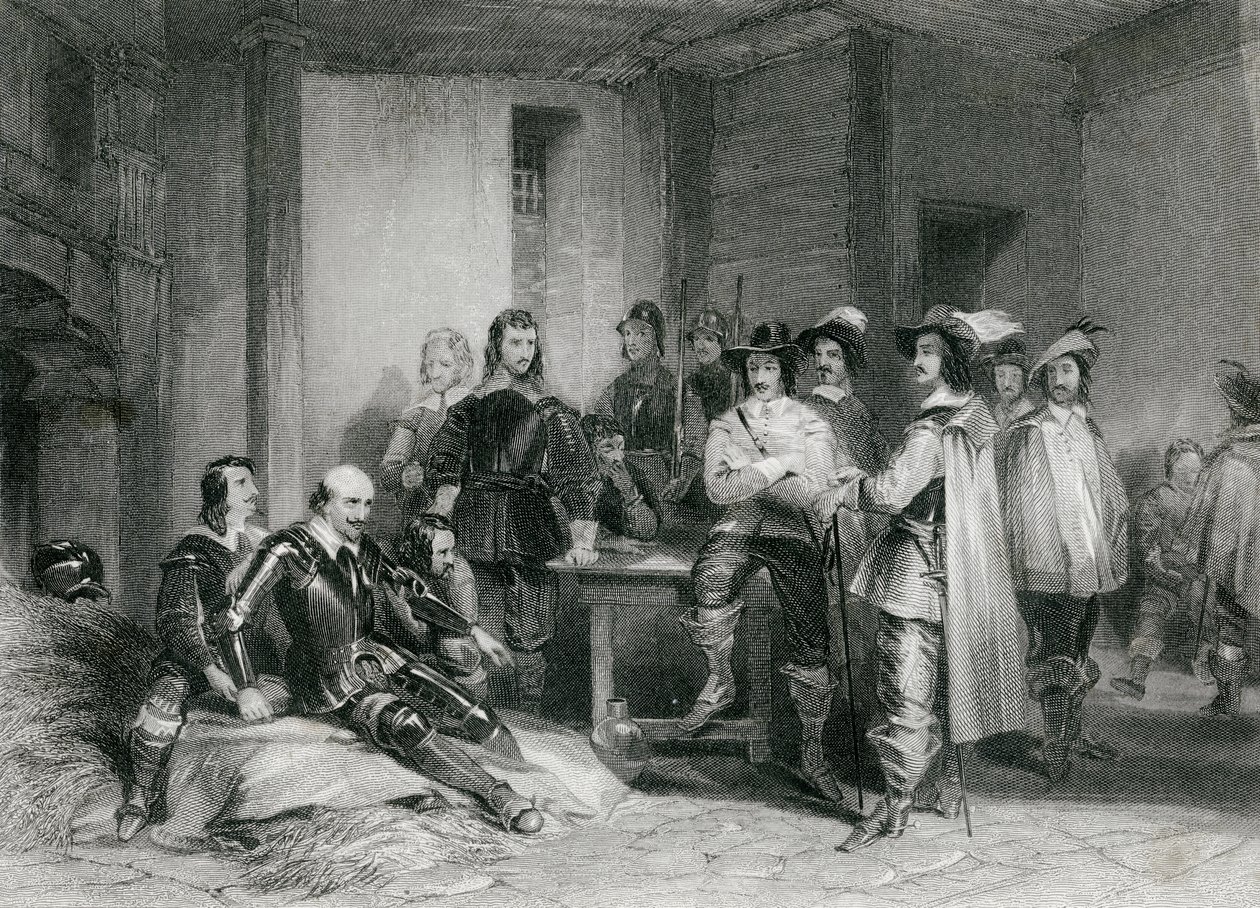 Smrt hraběte z Lindsey (rytina) od George (after) Cattermole