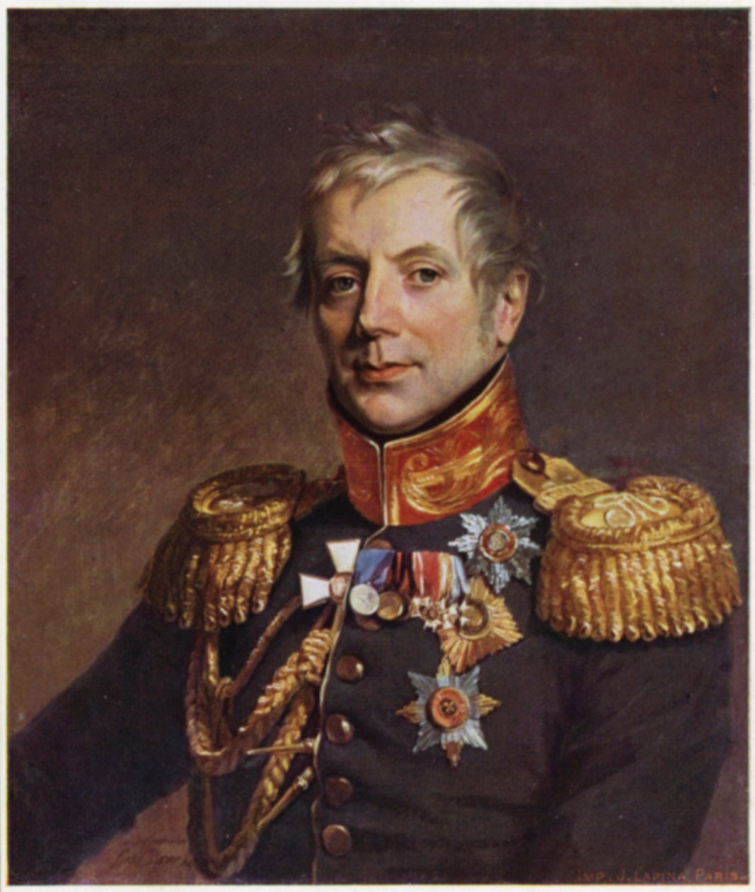 Portrét Pjotra Konovnicyna (barevná litografie) od George (after) Dawe