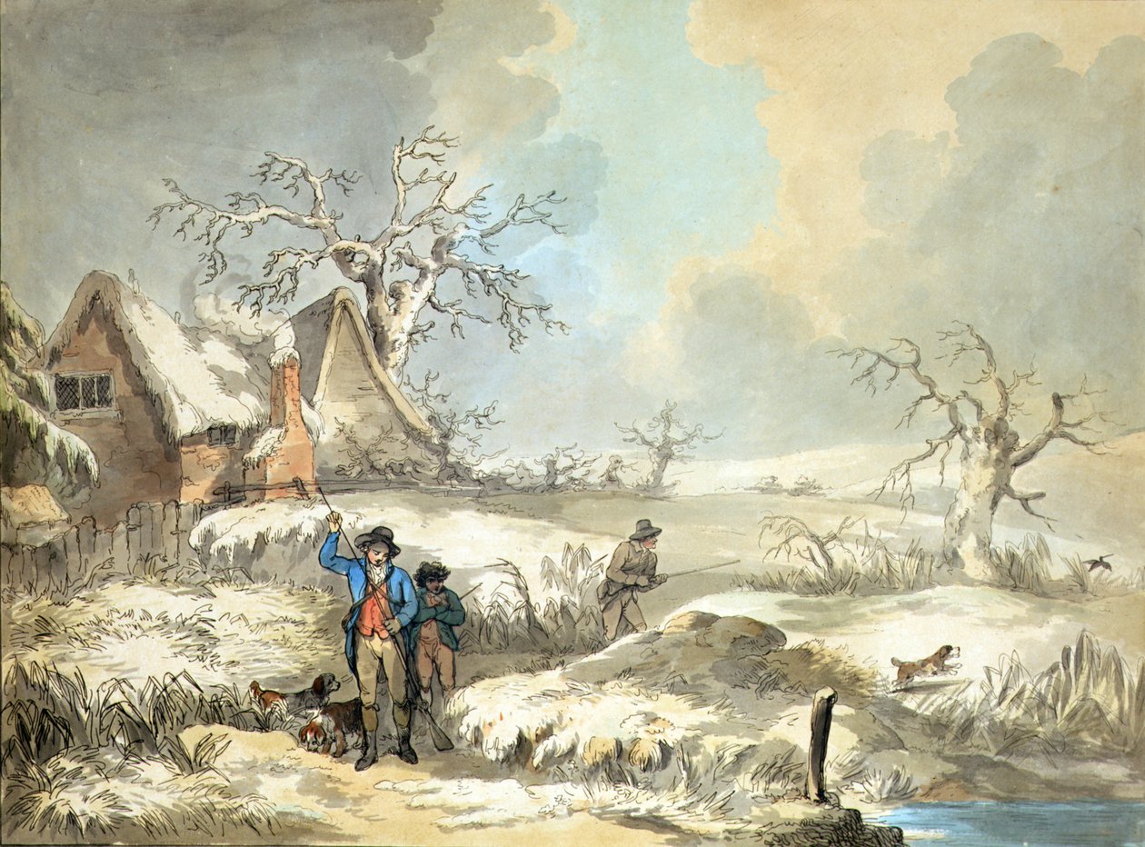 Snipe Shooting, lept Thomas Rowlandson (1756-1827), pub. od J. Harrise od George (after) Morland