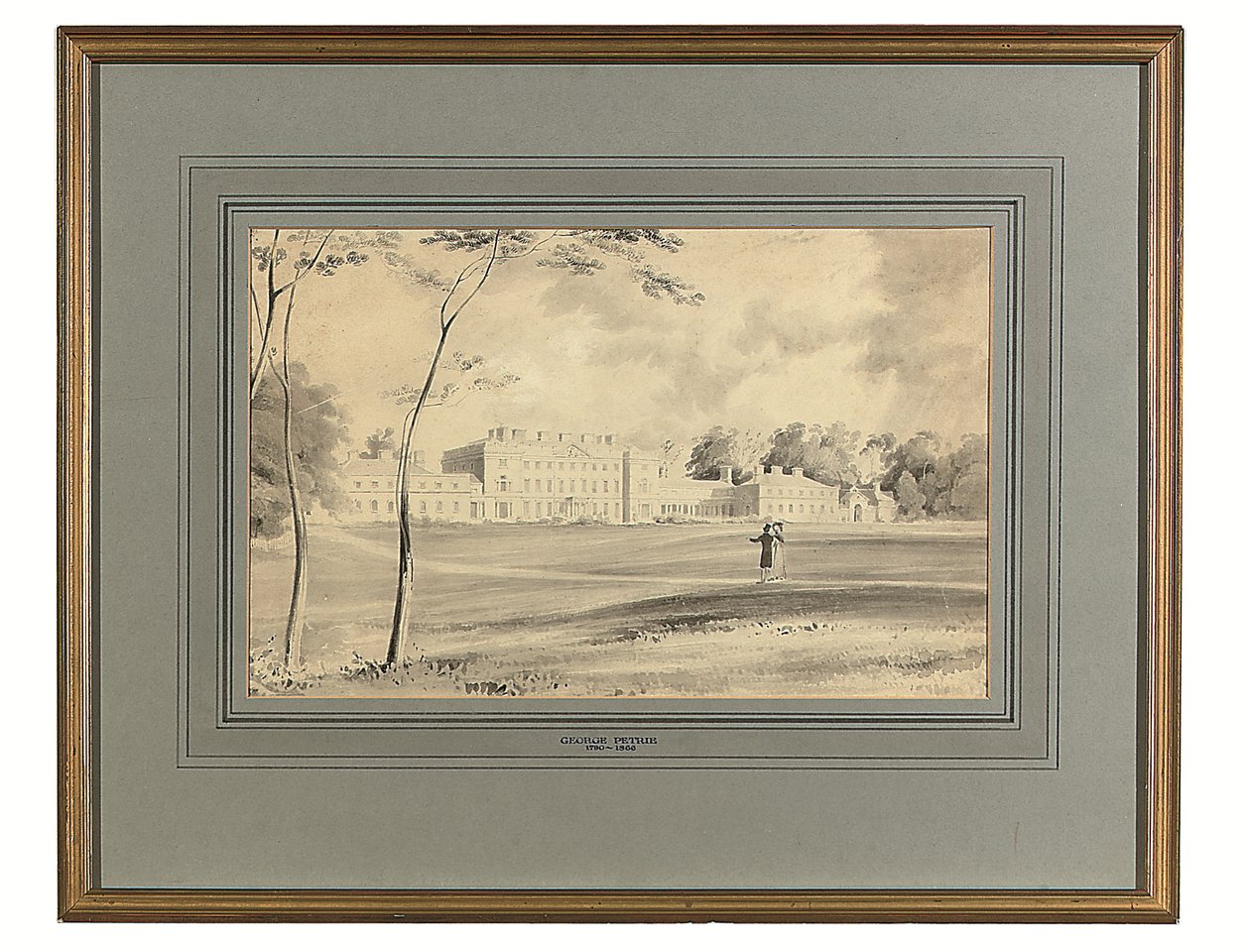 Carton House, Co. Kildare, sídlo vévody z Leinsteru (tužka a šedá barva) od George (after) Petrie