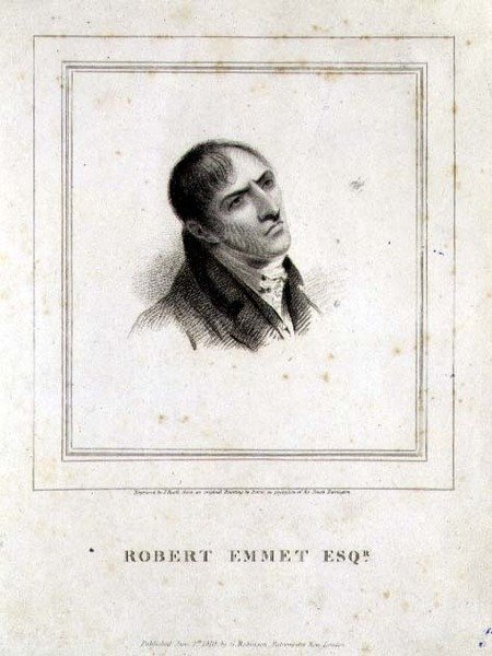 Portrét Roberta Emmeta Esq. (1778-1803) ryl J. Heath, pub. od G. Robinsona, Londýn od George (after) Petrie